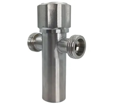 LLAVE DE ARRESTO DOBLE DE 1/2" X 1/2" X 1/2" ACERO INOX. # 304 REF. PAS.01.04 MARCA BARI