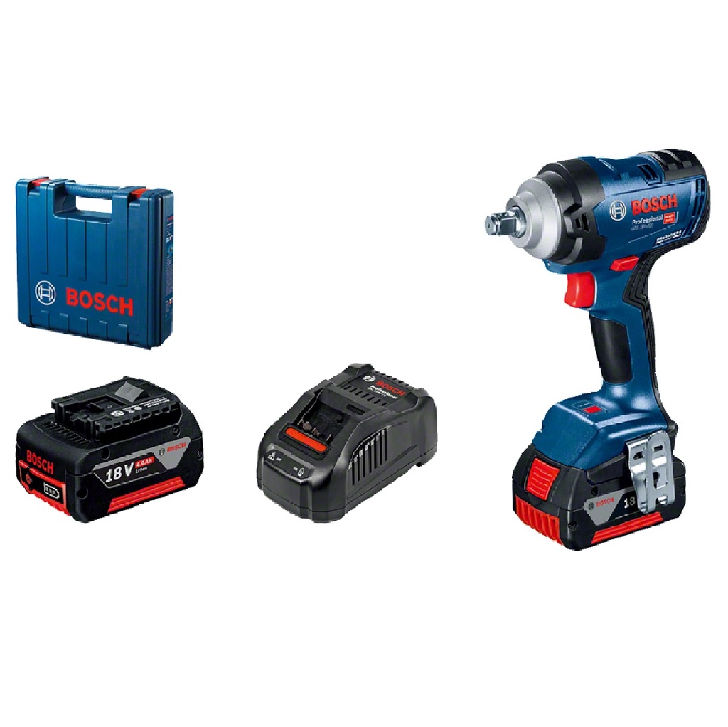 PISTOLA / LLAVE DE IMPACTO 18V 400NM 3600RPM C/ MALET 2 BAT+CARG REF. GDS 18V-400/865468 MARCA BOSCH