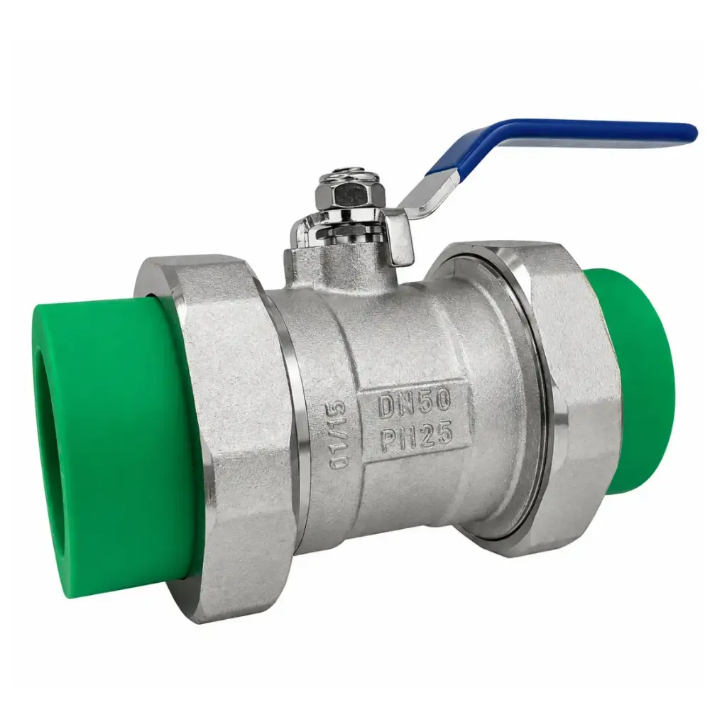 LLAVE / VALVULA DE BOLA DE 32 MM CON DOBLE UNION EN 32 MM REF. DSR003 MARCA DONSEN