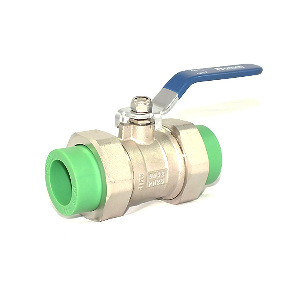 LLAVE / VALVULA DE BOLA DE 32 MM CON DOBLE UNION EN 32 MM REF. DSR003 MARCA DONSEN