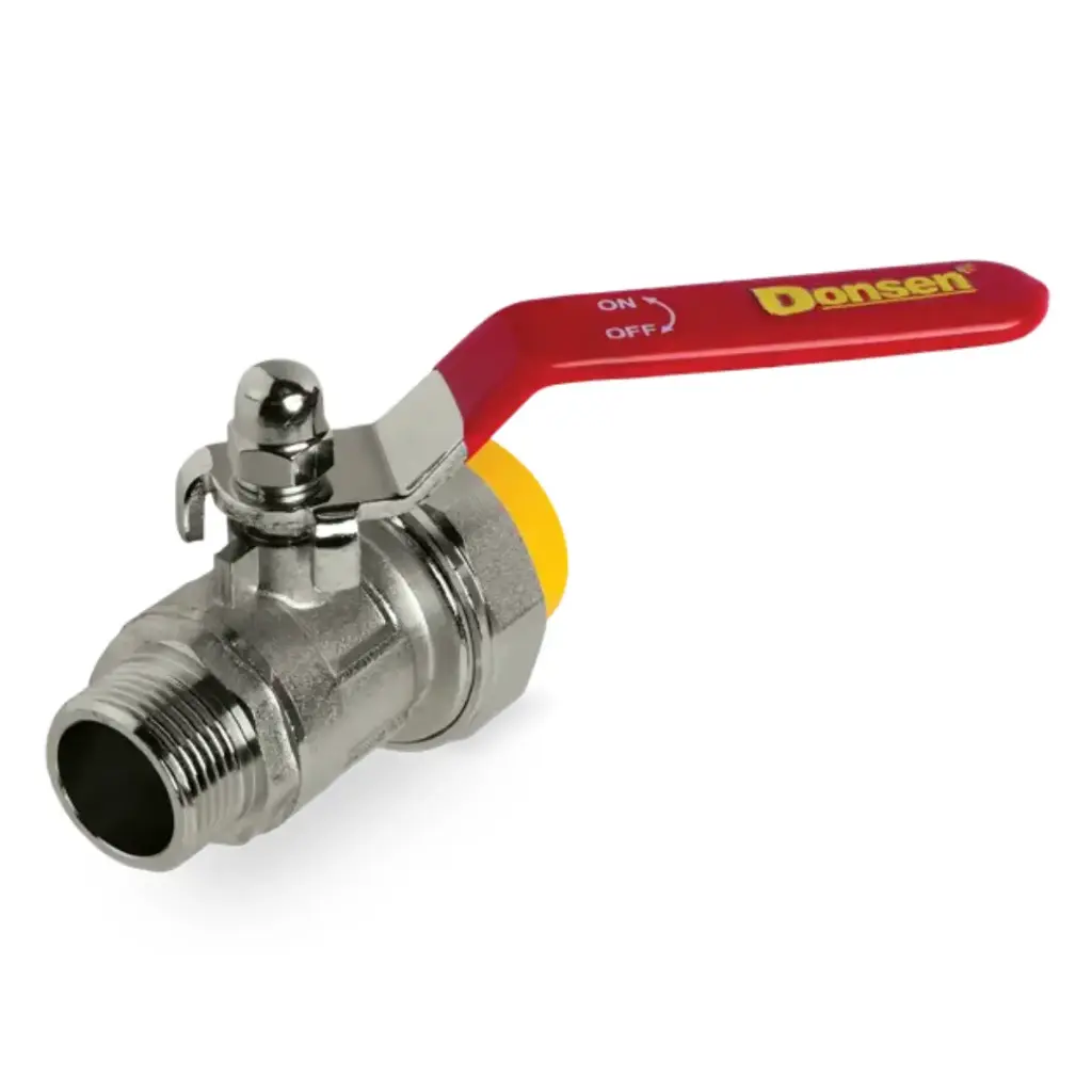 LLAVE / VALVULA DE BOLA MACHO CON UNION DE 25 MM REF. DSR022A MARCA DONSEN