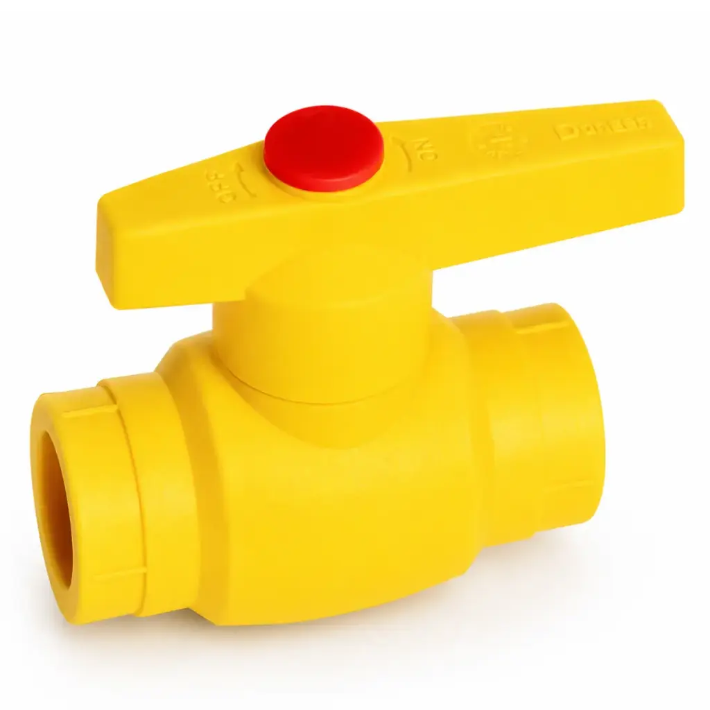 LLAVE / VALVULA DE BOLA DE 20 MM ( GIRATORIA ) LINEA AMARILLA REF. DSW101A MARCA DONSEN