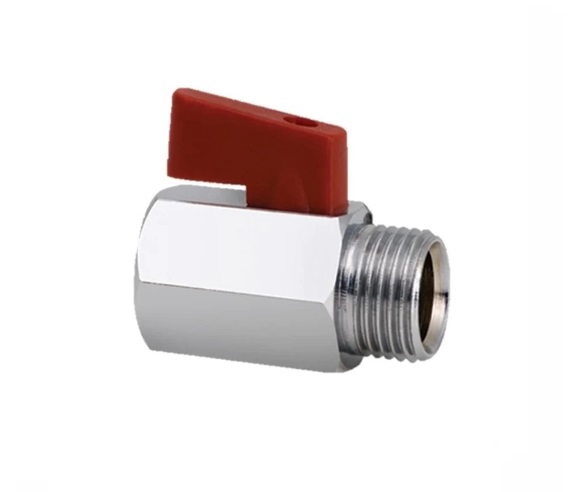 LLAVE DE ARRESTO MINI ACABADO PULIDO DE 1/2" C/ ROSCA REF. LLAS-88 MARCA GDESEO