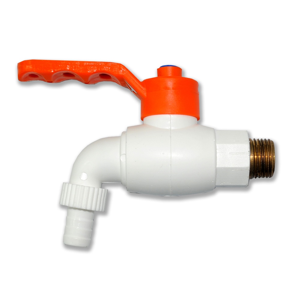 LLAVE DE CHORRO / LLAVE DE MANGUERA PLASTICA DE 1/2" P/ RAPIDO M/ NARANJA REF. VPP-105 MARCA GDESEO