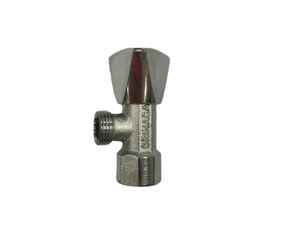 LLAVE DE ARRESTO DE 1/2" X 1/2" MACHO HEMBRA SATINADA / CROMADA REF. 033-ARR-3PP-C MARCA GRINACA