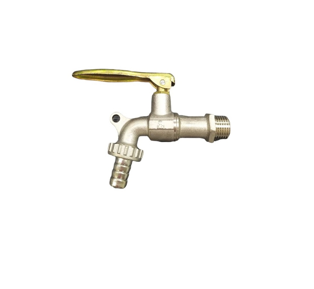 LLAVE DE PASO / VALVULA DE BOLA DE 1/2" P/MANGUERA-CANDADO REF. 125-04-CAD MARCA GRINACA