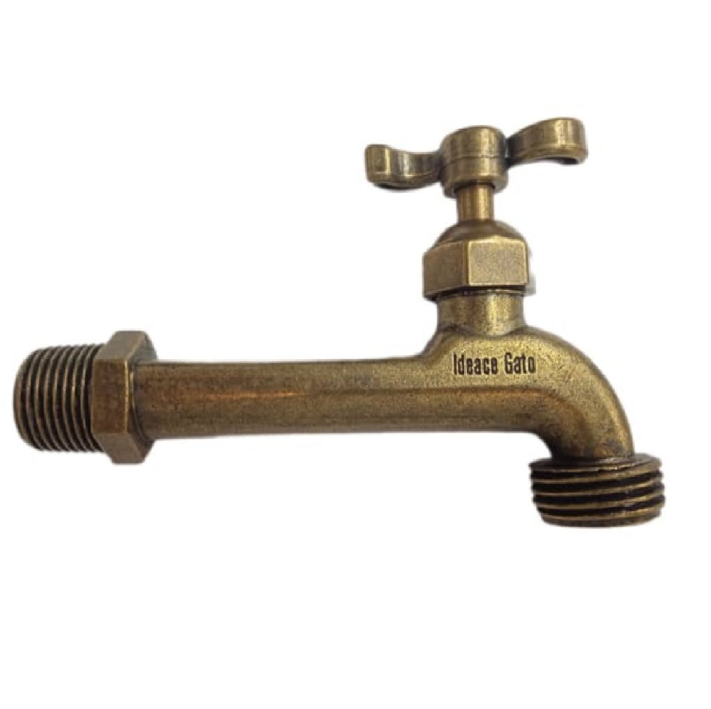 LLAVE DE CHORRO / MANGUERA 1/2" X 9 CM ( XL) LATON ANTICADO MOD.1335 XL REF. IDE-6133505 / 934788 IDEACE