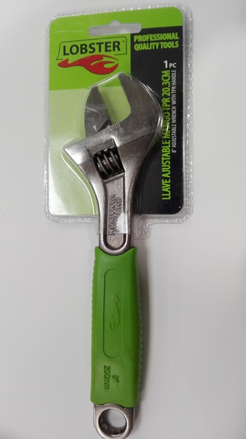 LLAVE AJUSTABLE MANGO TPR 8" - 20.3 CM REF. 120402 MARCA LOBSTER