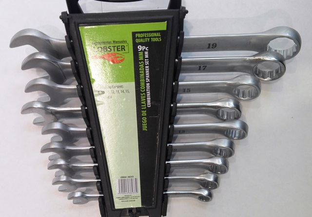 JUEGO DE LLAVES COMBINADAS STANDAR 9 PZAS REF. 382333 MARCA LOBSTER