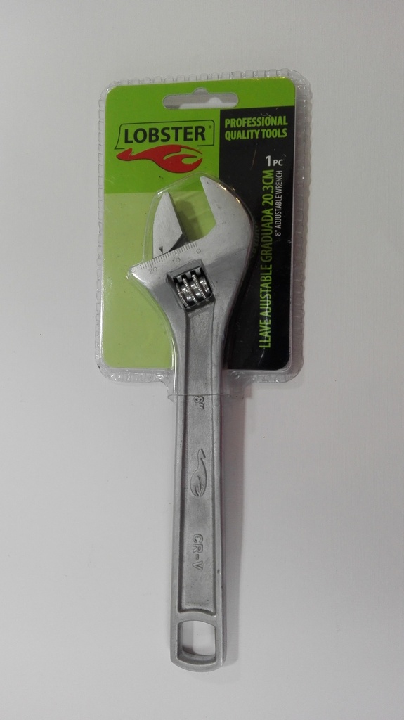 LLAVE AJUSTABLE GRADUADA 8" - 20.3 CM REF. 77628 MARCA LOBSTER