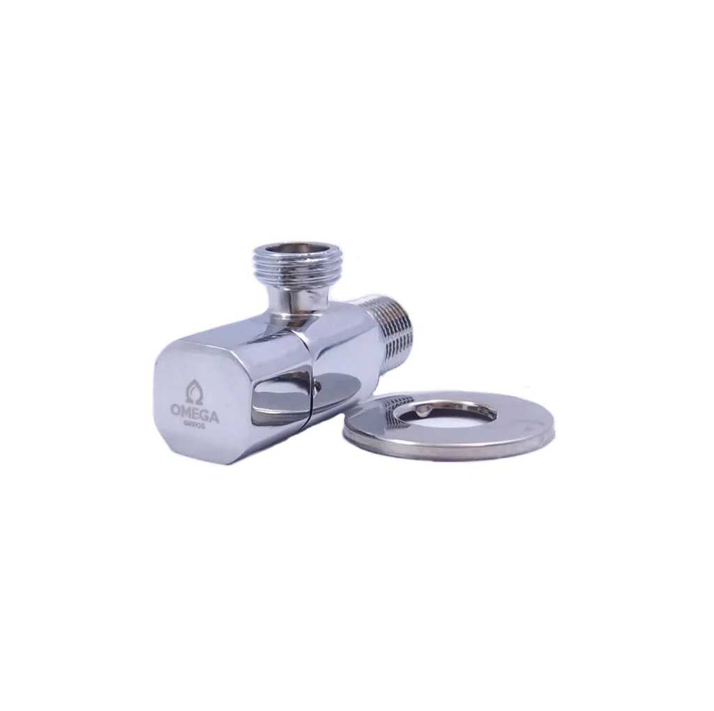 LLAVE DE ARRESTO 1/2" MACHO- MACHO C/ROSETA REDONDA REF. KD-266 MARCA OMEGA