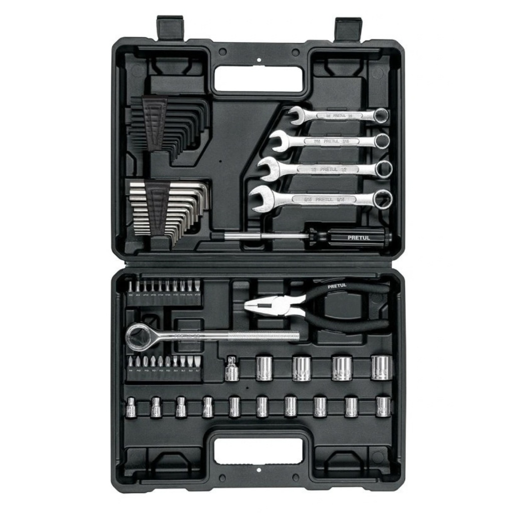 JUEGO LLAVE MECANICAS 70 PZAS MOD. SET-70 REF. 22985 MARCA PRETUL