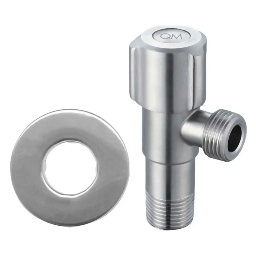 LLAVE / VALVULA DE ARRESTO 1/2" X 1/2" MACHO SERIE DELTA COLOR SATIN MARCA QUALITY METAL
