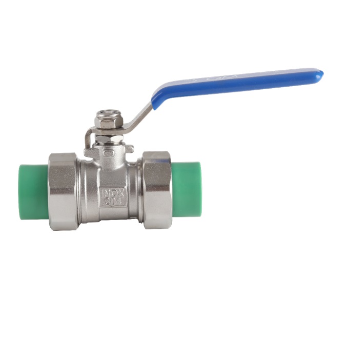 LLAVE - VALVULA DE PASO DE BOLA PPR AC. INOX 304 1/2" REF. QM USA.605.012.INOX MARCA QUALITY METAL