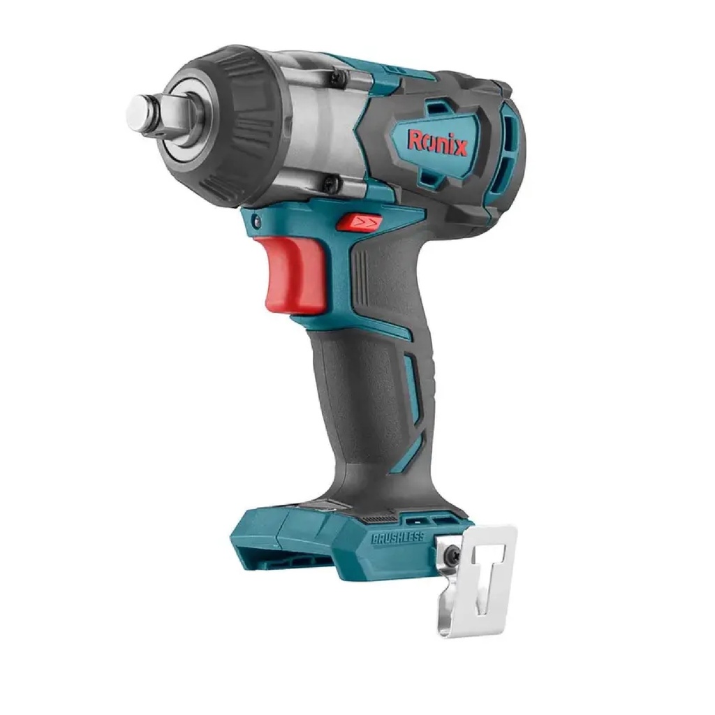 LLAVE DE IMPACTO BRUSHLESS (SIN CARBON) 1/2" 20V 2.600 RPM 350 Nm LUZ LED C/ 2 BAT. 2.0 AH + CARGADOR Y MALETIN REF. 8907K MARCA RONIX