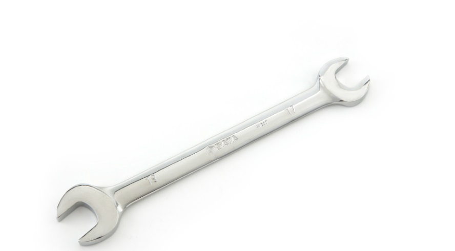 LLAVE COMBINADA CROMADA FIJA DOBLE ABIERTA 11 MM x 13 MM REF. 41204A MARCA SATA