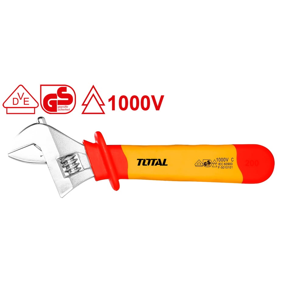 LLAVE AJUSTABLE 8" X 200 MM AISLADA 1000 V REF. THIADW081 MARCA TOTAL TOOLS