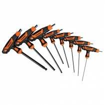 JUEGO DE LLAVES ALLEN EXTRAS LARGAS TIPO T PUNTA BOLA 8 PZAS PULGADAS REF. K0934 MARCA TRUPER