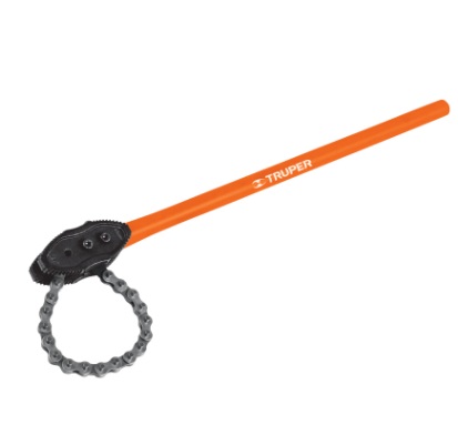 LLAVE TIPO CAIMAN C/CADENA CAP. 2 1/2" 65 MM USO PESADO MOD. LLC-802 REF. 13140 MARCA TRUPER