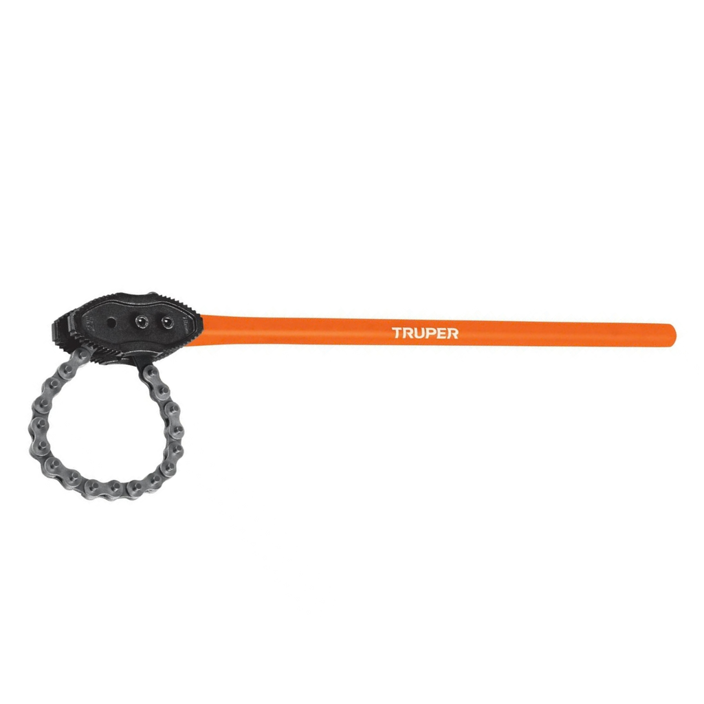 LLAVE TIPO CAIMAN C/CADENA CAP. 2 1/2" 65 MM USO PESADO MOD. LLC-802 REF. 13140 MARCA TRUPER
