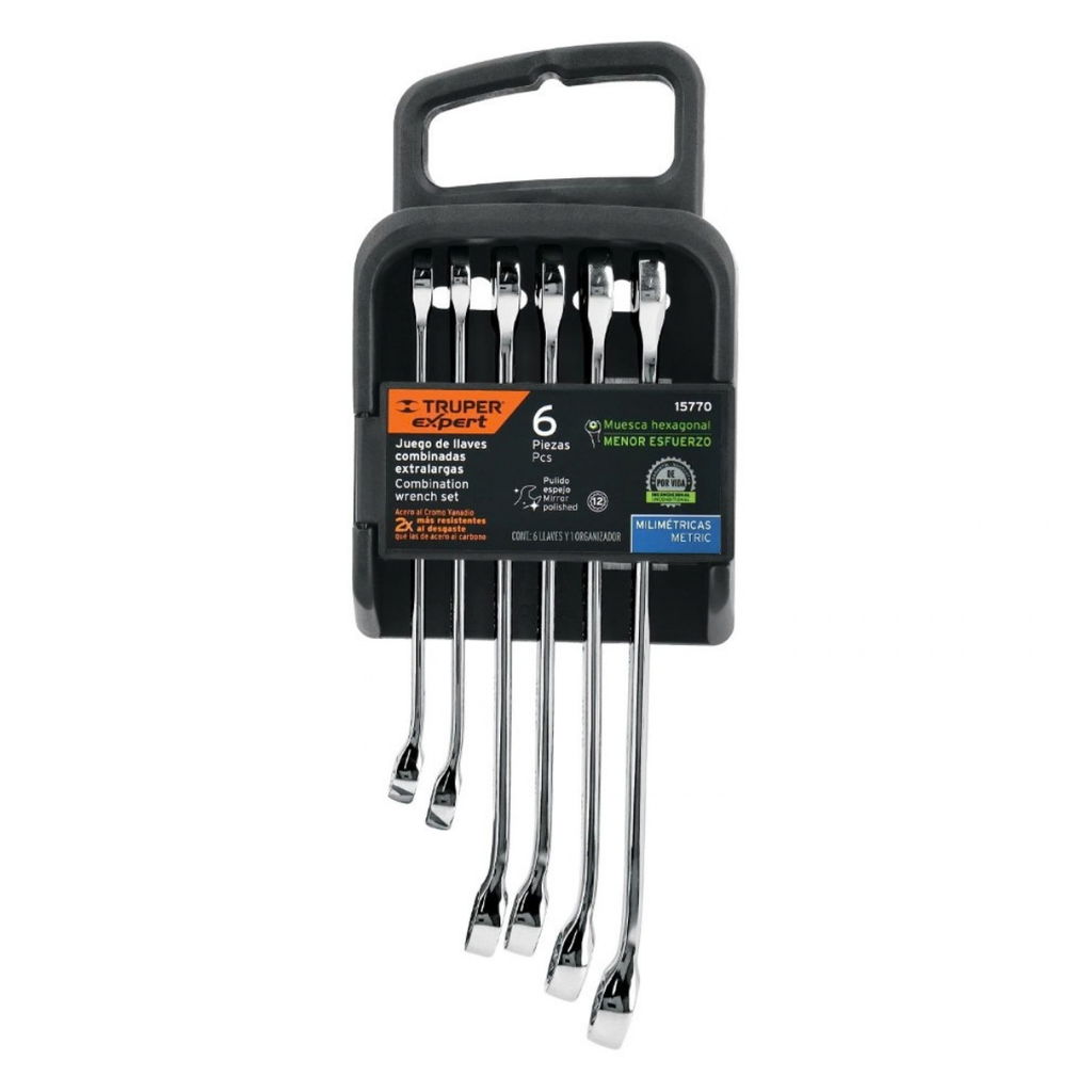 JUEGO DE LLAVE COMBINADA 6 PZAS 9-15MM ( MILIMETRICA ) MOD. JC-6M REF-15770 MARCA TRUPER