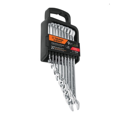 JUEGO DE LLAVE 9 PZAS 1/4 - 3/4" COMBINADA REF. 15776 COD. JC-9P MARCA TRUPER