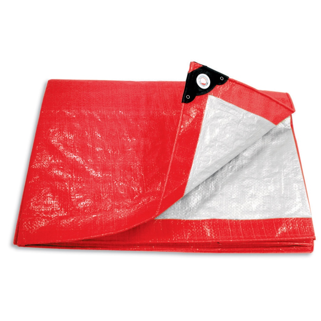 LONA DE POLIETILENO ROJO / GRIS DE 4 X 6 MTS MOD. LP-46 R REF. 23767 MARCA PRETUL