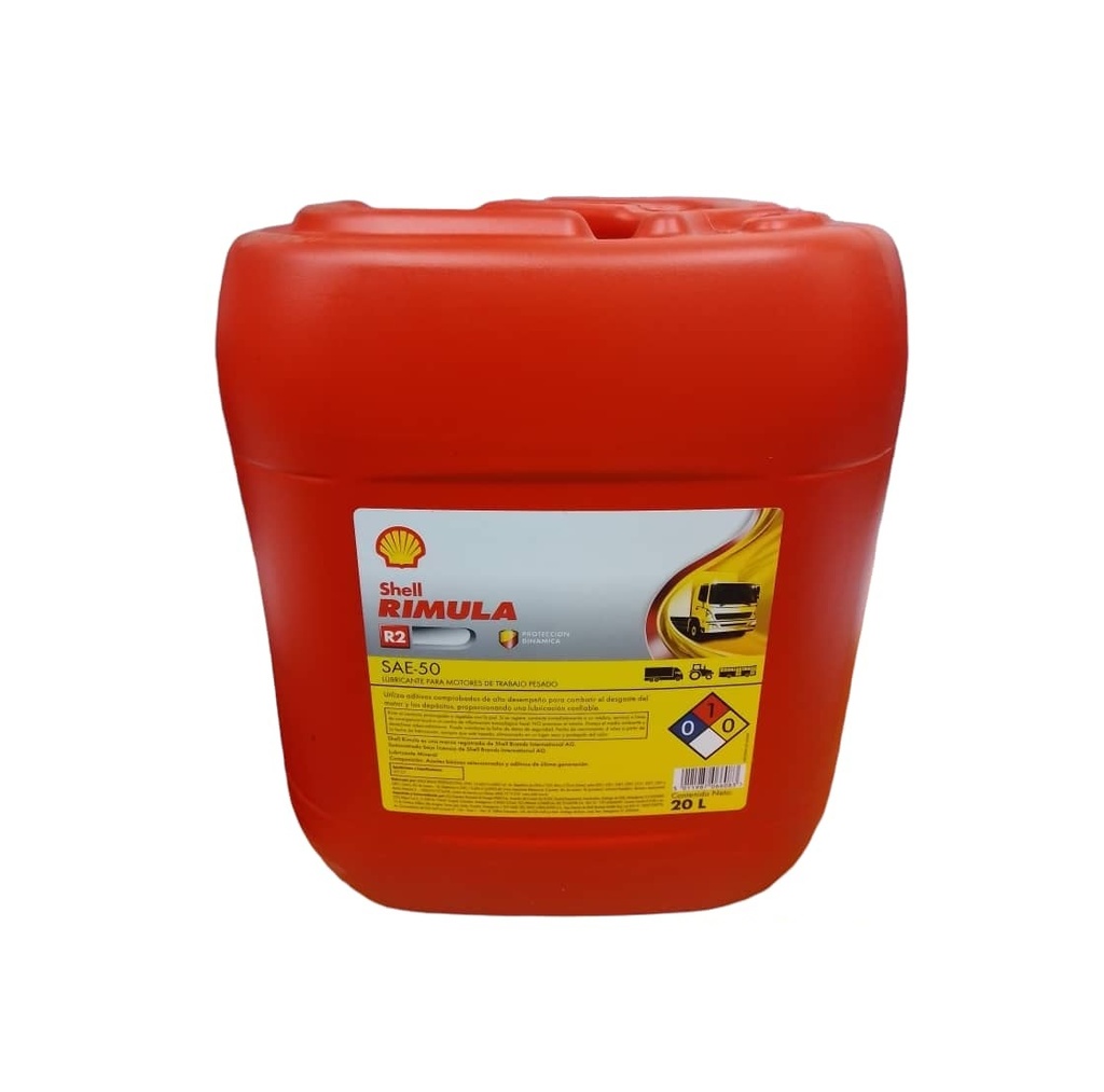 LUBRICANTE / ACEITE DIESEL RIMULA 50 CF ( PAILA DE 20 LTR ) REF. R2 50 / SAE50 MARCA SHELL