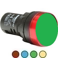 LUZ CONTROL LED DE SEÑALIZACION COLOR VERDE DE 22 MM REF. 17523 MARCA EBCHQ
