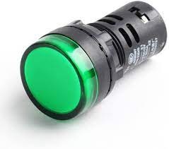 LUZ CONTROL LED DE SEÑALIZACION COLOR VERDE DE 22 MM 220 VAC REF. 17523 MARCA SAMG ELECTRIC