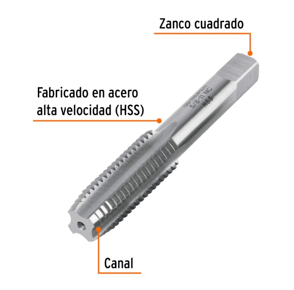 MACHOS / MACHUELO SEMICONICO 5/8" X 11 UNC MOD. MT-5/8X11 REF. 11423 MARCA TRUPER