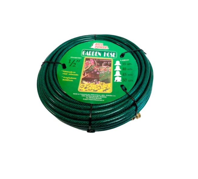 MANGUERA CULEBRA 1/2" X 35 MTS CON CONEXION DE BRONCE REF. PTM04050 MARCA BELL POWER