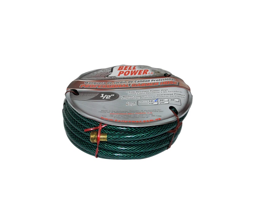 MANGUERA CULEBRA 1/2" X 15 MTS CON CONEXION DE BRONCE REF. PTM4010 MARCA BELL POWER