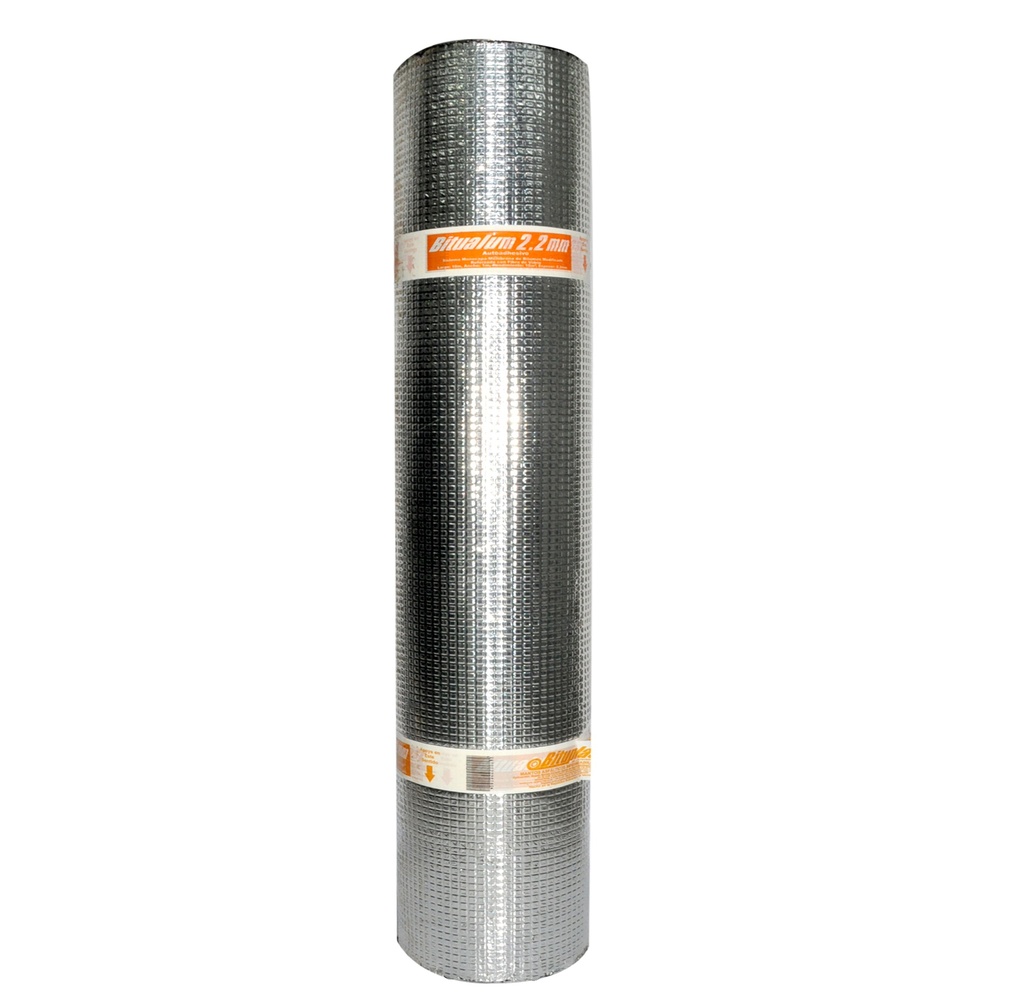MANTO ASFALTICO BITU-ALUM NAT AUTOADHESIVO 2.22 MM ESPESOR X 1 X 10 MTS MARCA BITUPLAST