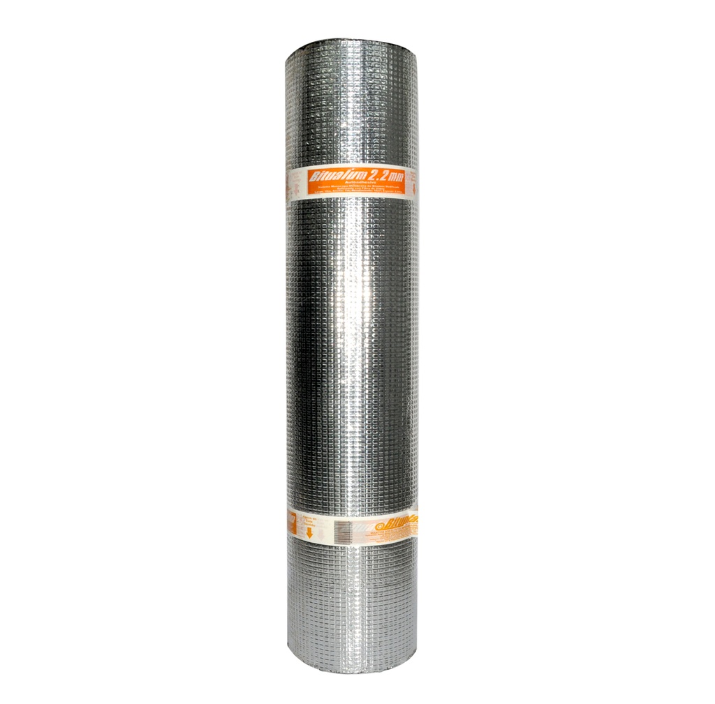 MANTO ASFALTICO BITU-ALUM NAT E.T 2.22 MM ESPESOR CON ALUMINIO 1 X 10 MTS MARCA BITUPLAST