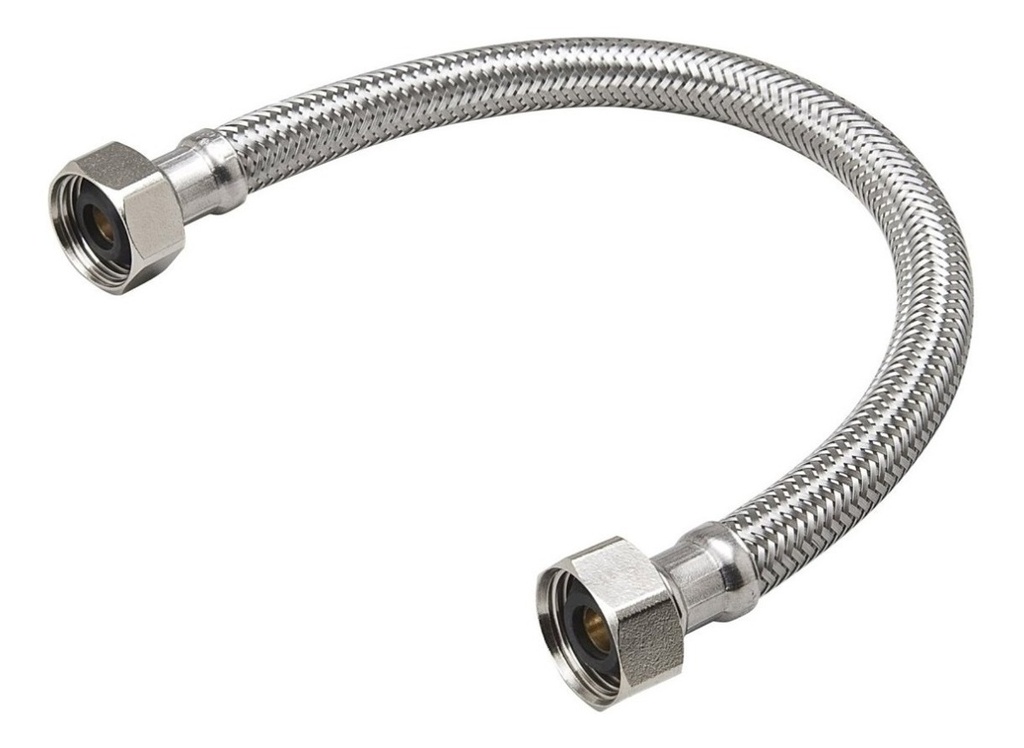 MANGUERA / CANILLA DE ACERO INOX P/ WC DE 1/2" X 5/8" X 40 CM REF. BM-MA5/8 MARCA BM