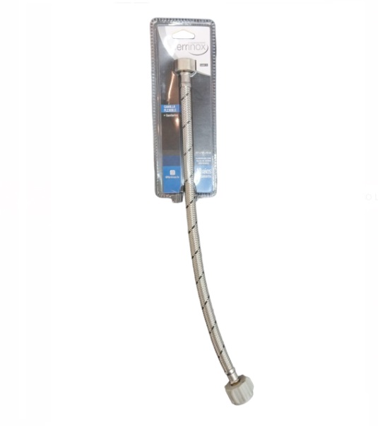 MANGUERA / CANILLA FLEXIBLE PARA WC INOX DE 1/2" X 7/8" X 40 CM REF. CAN111 / 596036 MARCA FERRINOX