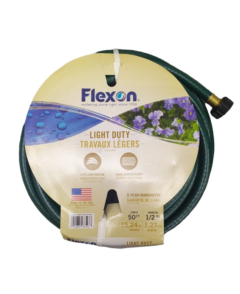 MANGUERA CULEBRA 1/2" X 15,24 MTS 3 CAPAS C/CONEXIONES REF. 665933 / MAN-711 MARCA FLEXON