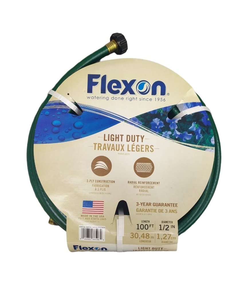 MANGUERA CULEBRA 1/2" X 30,48 MTS 3 CAPAS C/CONEXIONES REF. 665964 / MAN-713 MARCA FLEXON