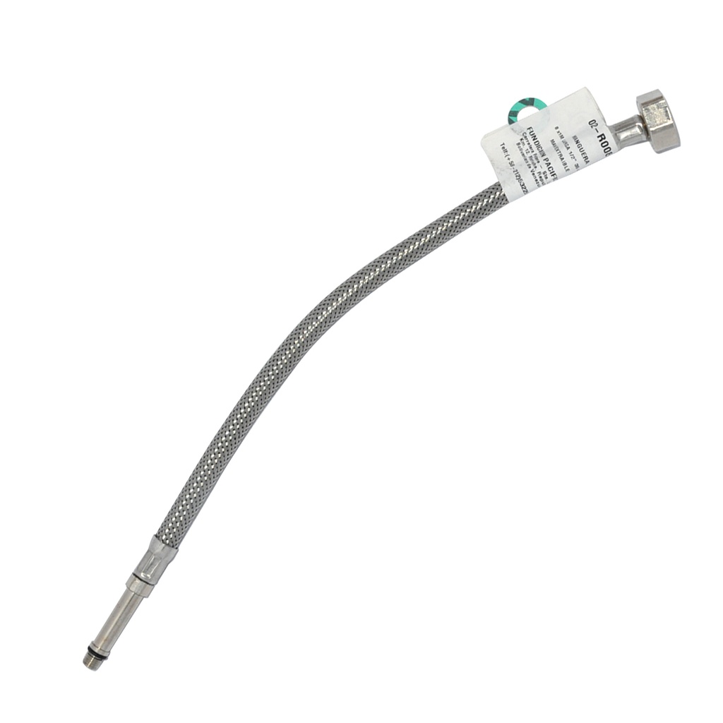 MANGUERA / CANILLA METALICA FLEXIBLE PARA FREGADERO 8MM DE 1/2" X 3/8" X 35CM REF.02-R008 MARCA FP
