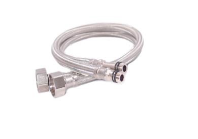 MANGUERA / CANILLA FLEXIBLE PARA FREGADERO DE 1/2" X 3/8" X 60 CM ( PAR ) REF.50950Z-60 MARCA OMEGA