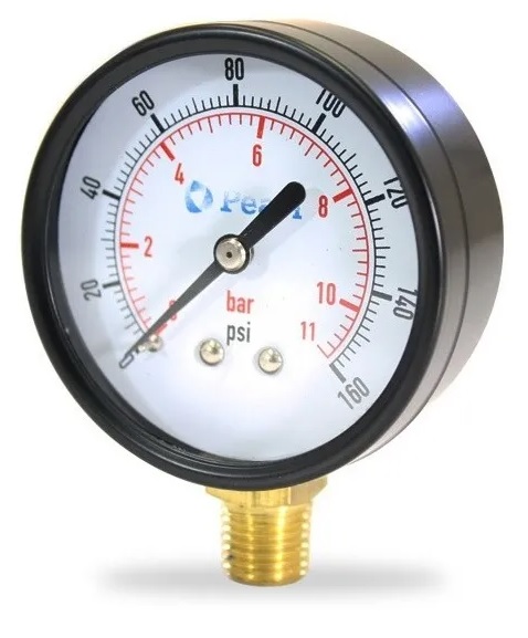 MANOMETRO CONEXION RADIAL 1/4" DE 0- 6 BAR- 0 - 90 PSI REF. 50015 MARCA PEARL