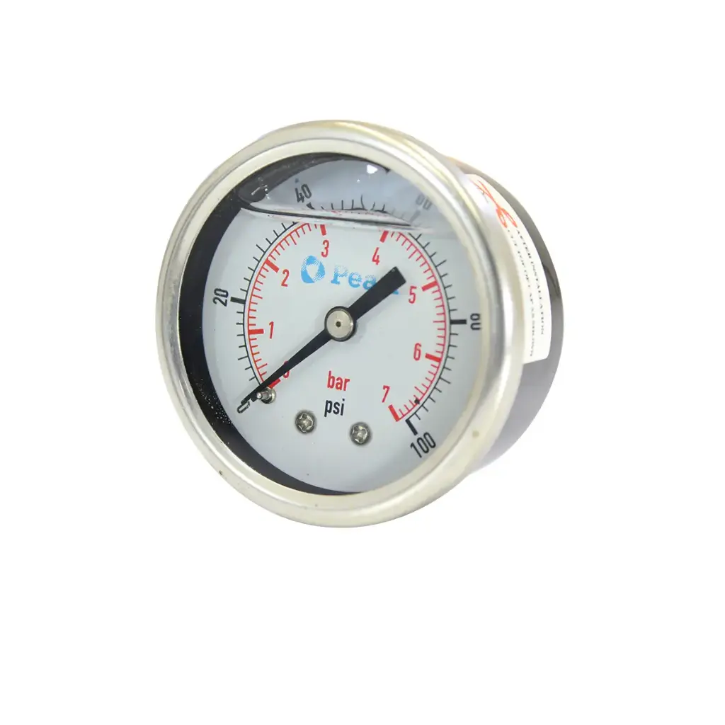 MANOMETRO EN BAÑO DE GLICERINA 1/4" DE 0- 21 BAR- 0 - 300 PSI CAJA ACERO INOX. REF. MRG21 MARCA PEARL