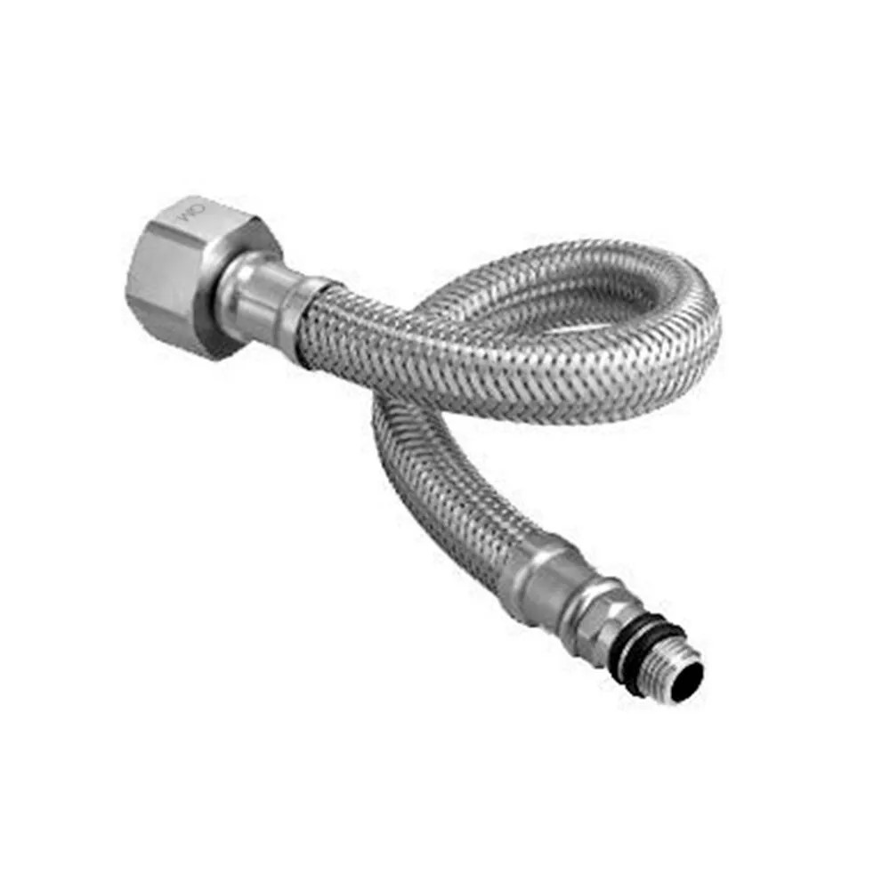 MANGUERA / CANILLA DE CONEXION 1/2" X 3/8" (M10) 60 CM ACERO INOX MARCA QUALITY METAL