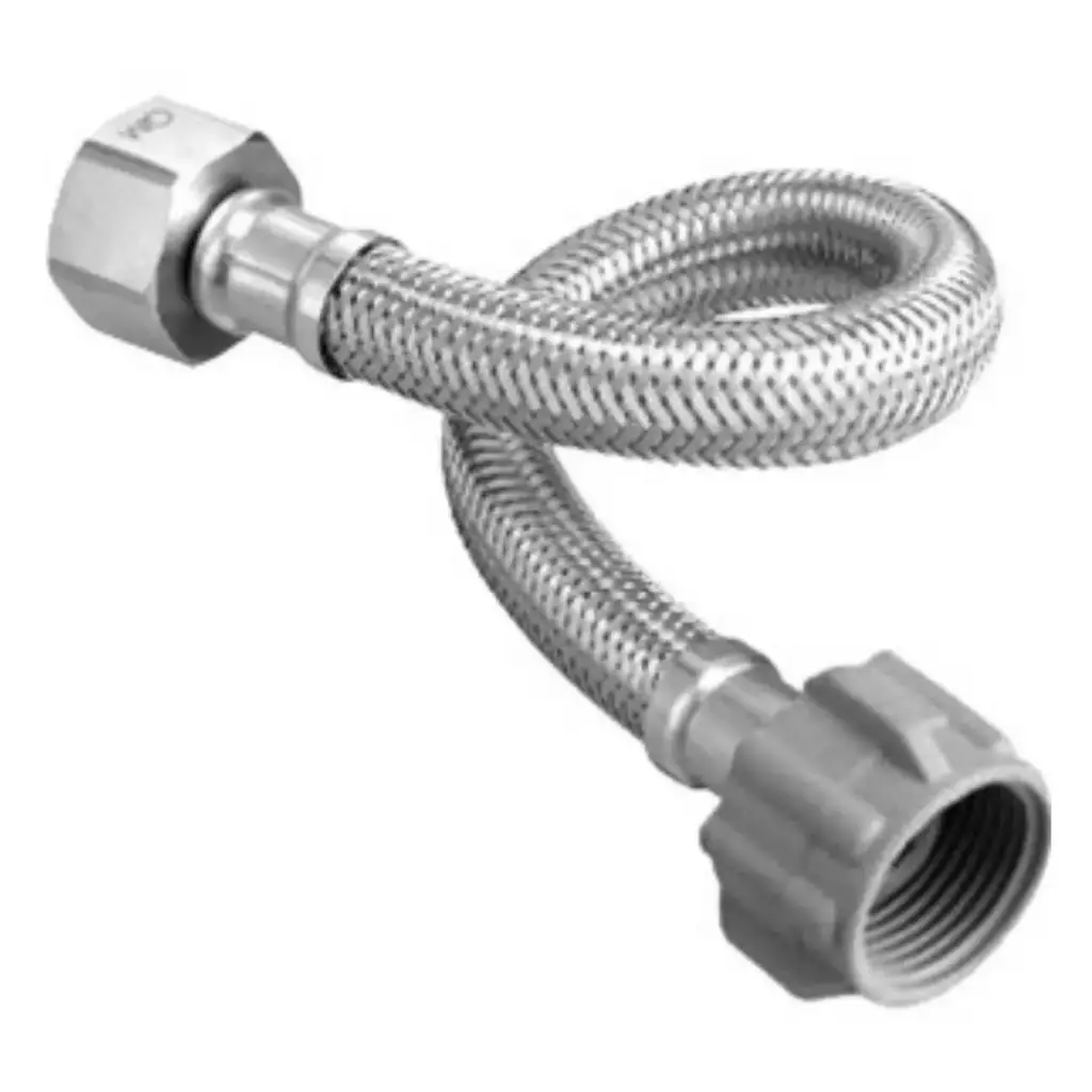 MANGUERA / CANILLA DE CONEXION 1/2" X 7/8" 40 CM ACERO INOX MARCA QUALITY METAL