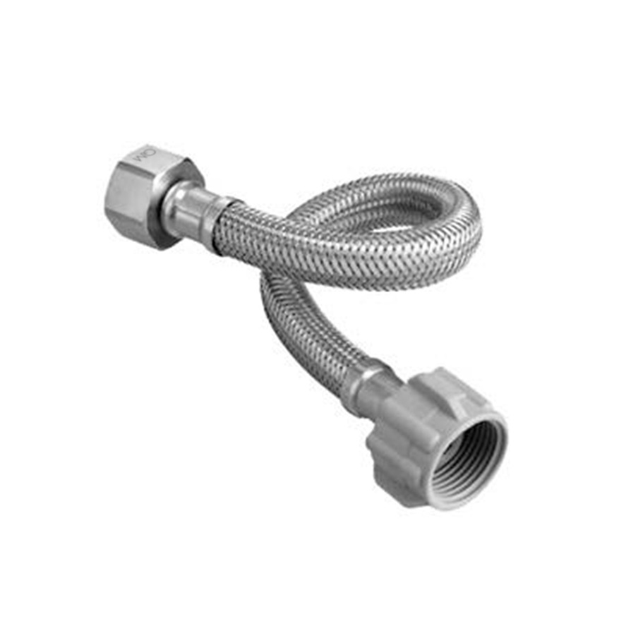 MANGUERA / CANILLA DE CONEXION 1/2" X 7/8" 25 CM ACERO INOX REF. 14.600.006 MARCA QUALITY METAL