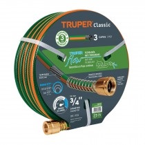 MANGUERA CULEBRA 1/2" X 15 MTS REFORZADA 3 CAPAS C/CONEXIONES METALICAS REF. 16031 MARCA TRUPER