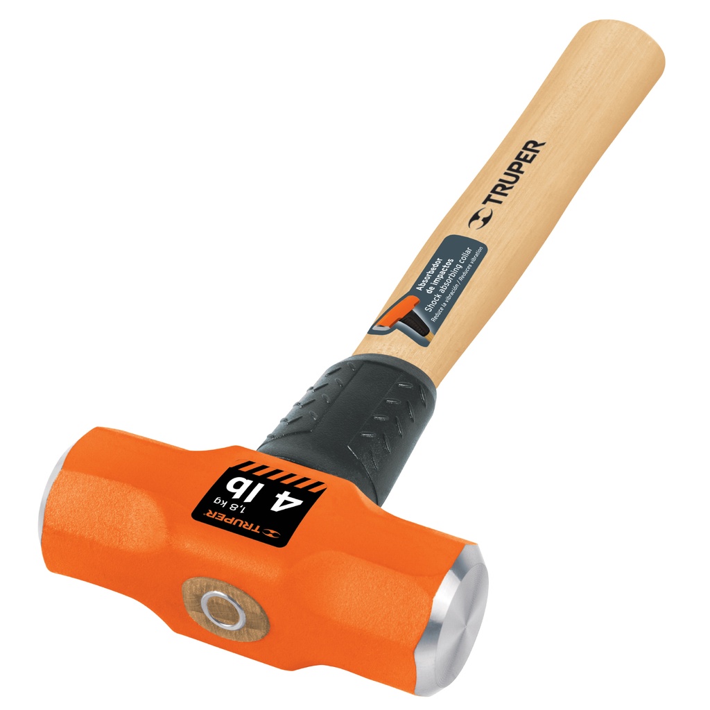 MANDARRIA OCTOGONAL 12" 4 LB CON MANGO ABSORBEDOR DE IMPACTO REF-MD-4M COD-16508 MARCA TRUPER