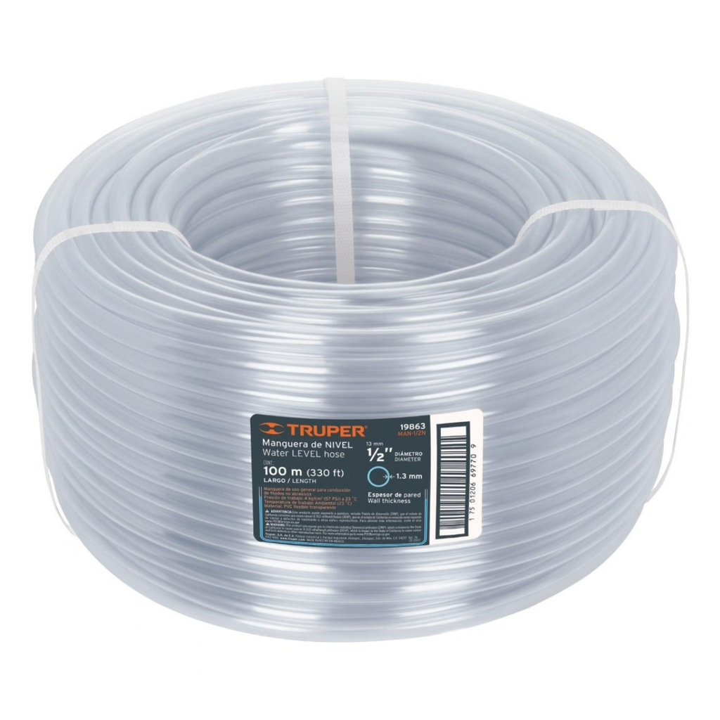MANGUERA CRISTAL 1/2 " X POR METRO CODIGO - 19863 MARCA TRUPER