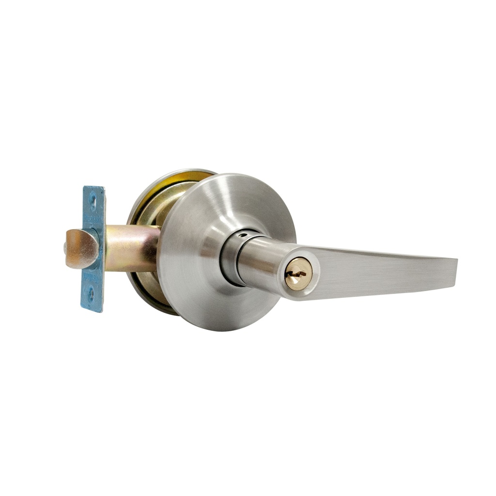 CERRADURA DE MANILLA RECTA PARA DORMITORIO C/LLAVE ACERO INOX REF. 91001549 MARCA VISALOCK